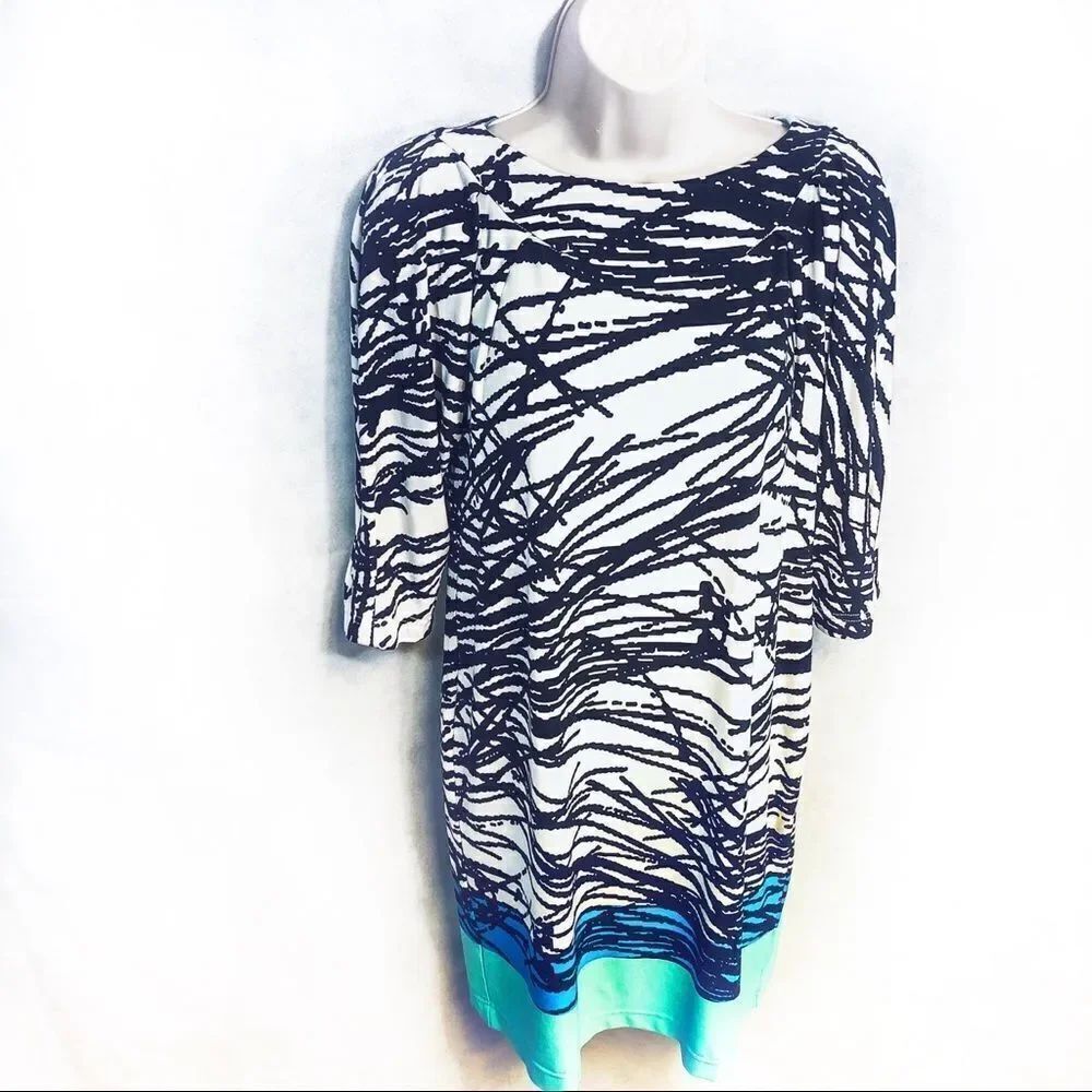 Adrianna Papell Striped Sheath Dress Sz 6
